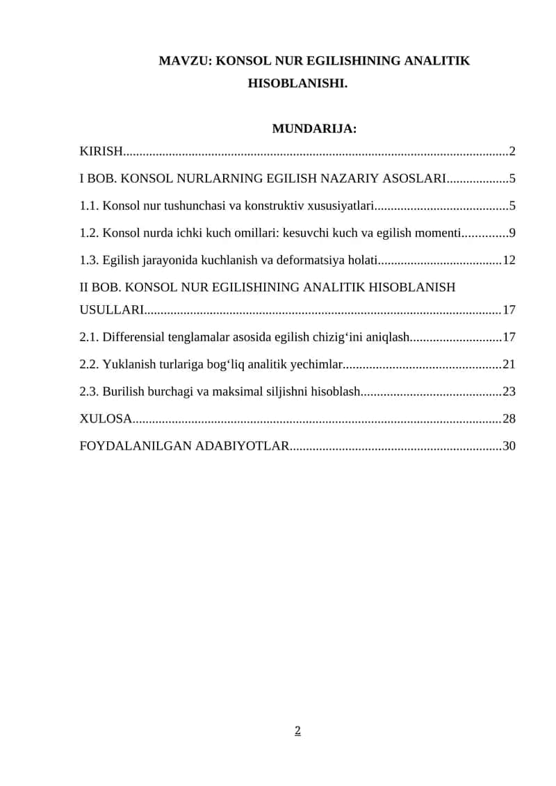 KONSOL NUR EGILISHINING ANALITIK HISOBLANISHI