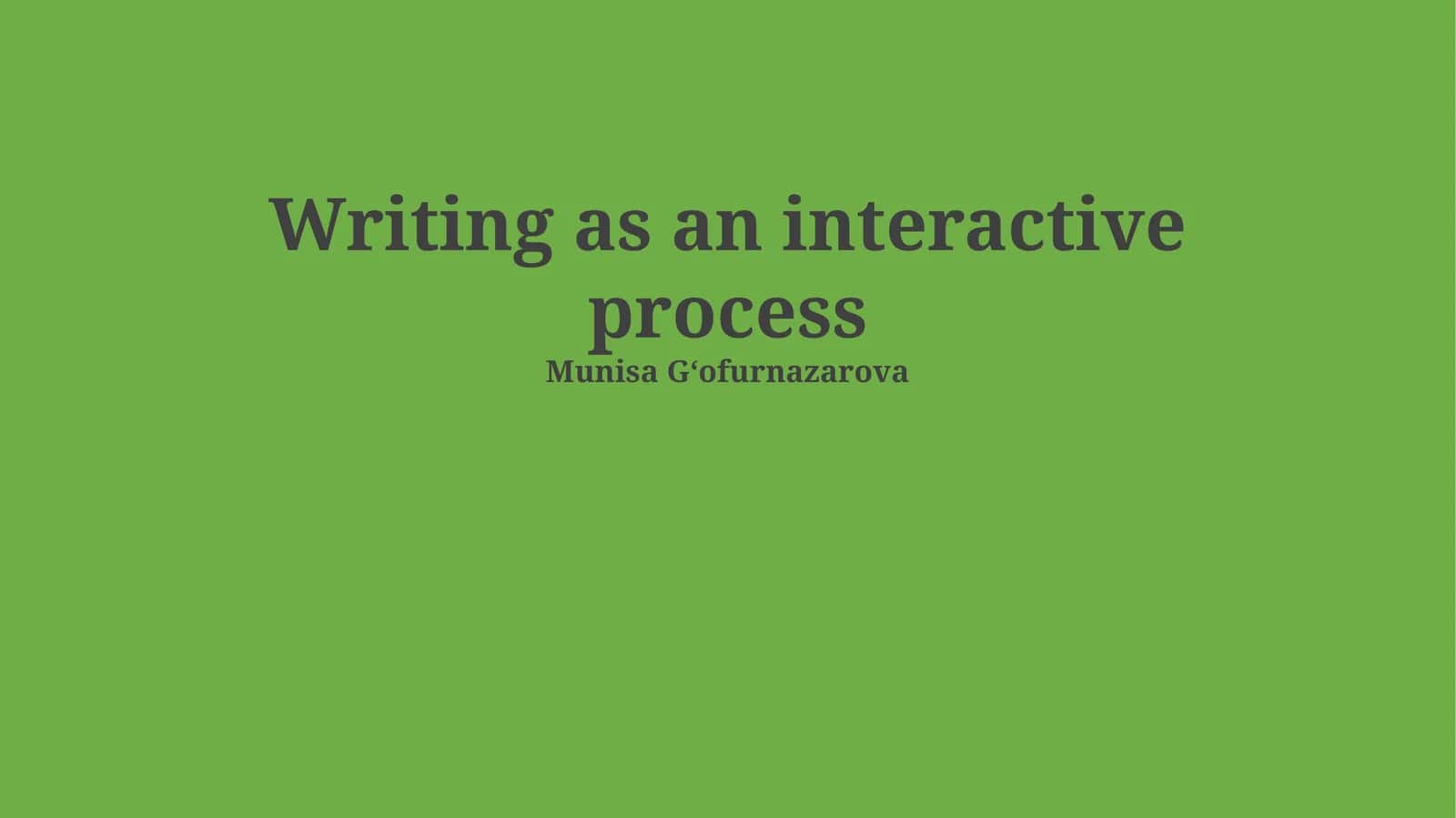 Interactive Writing
