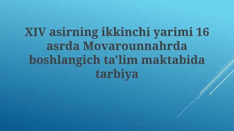 Oʻquv dasturlari va oʻquv materiallari