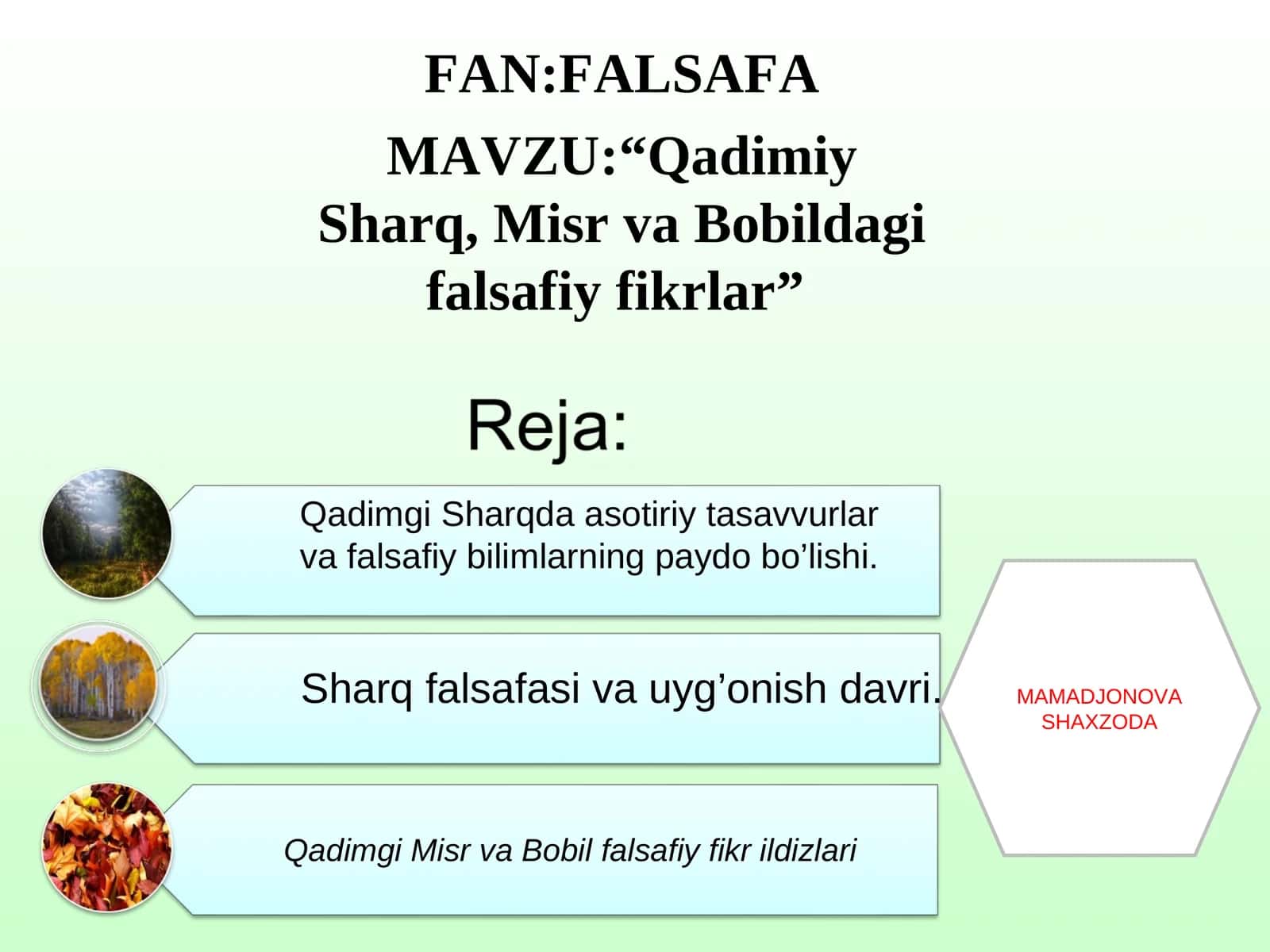 Qadimiy Sharq, Misr va Bobildagi falsafiy fikrlar