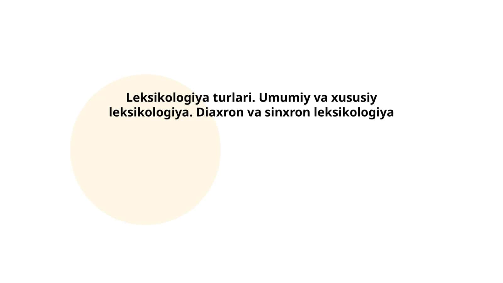 Leksikologiya turlari