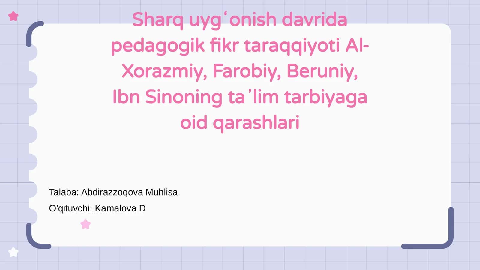 Sharq uygʻonish davrida pedagogik fikr taraqqiyoti