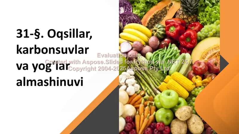 Oqsillar, karbonsuvlar va yog‘lar almashinuvi
