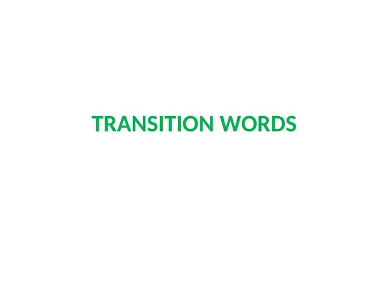 Transition Words