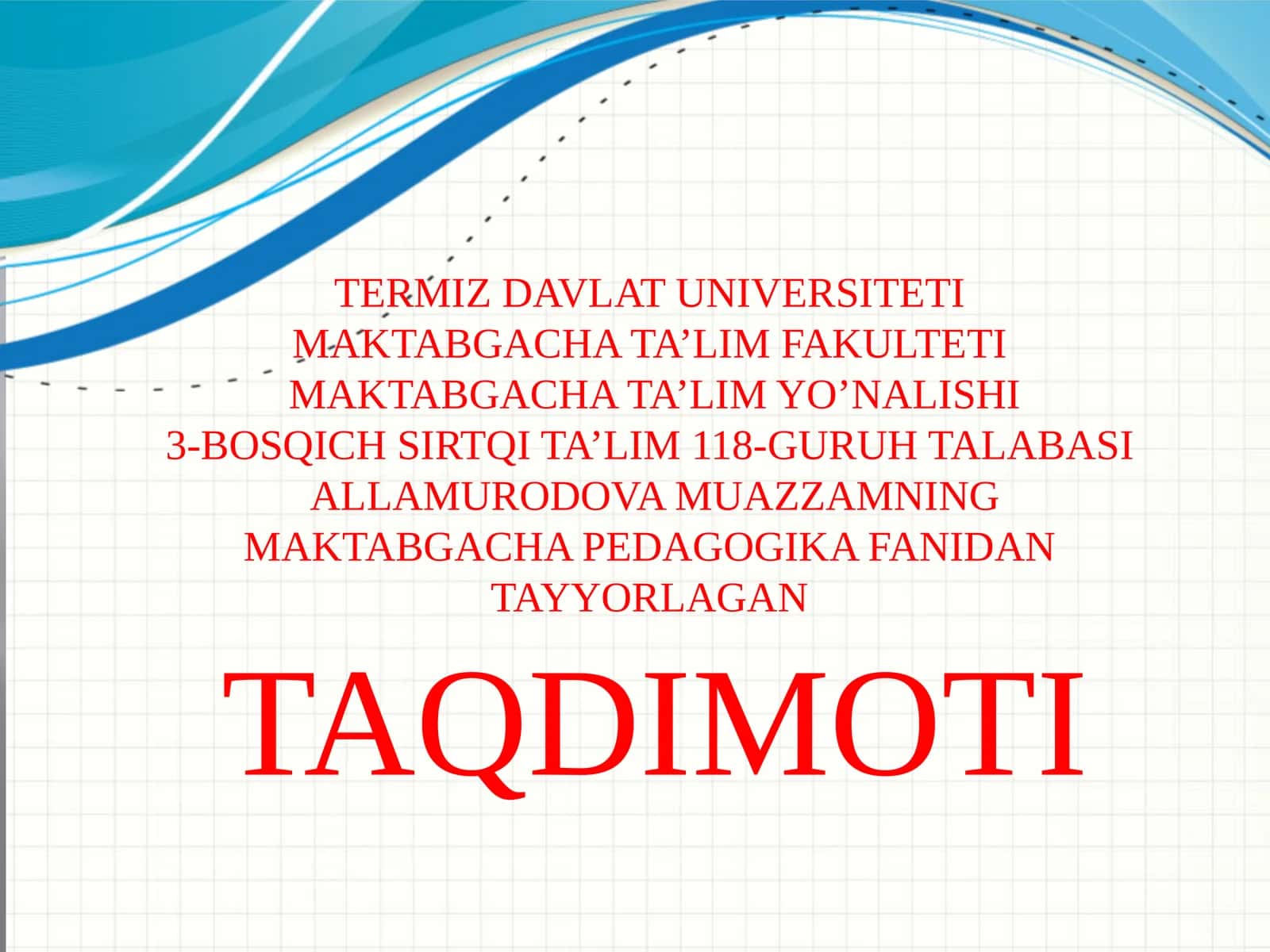 Davlatga qarashli bo'lmagan maktabgacha ta'lim tashkilotining tashkiletilishi