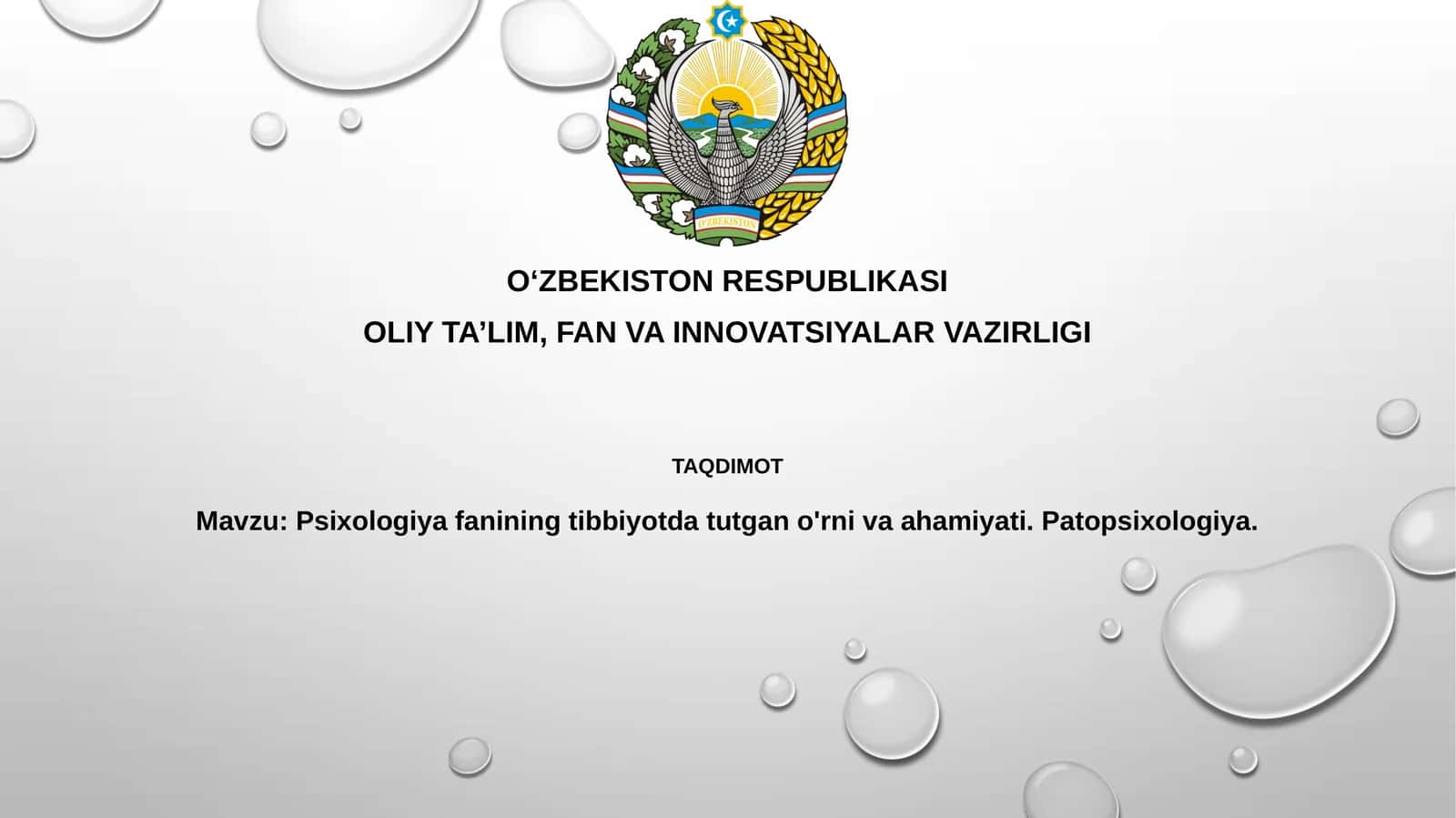 Psixologiya fanining tibbiyotdagi roli va ahamiyati
