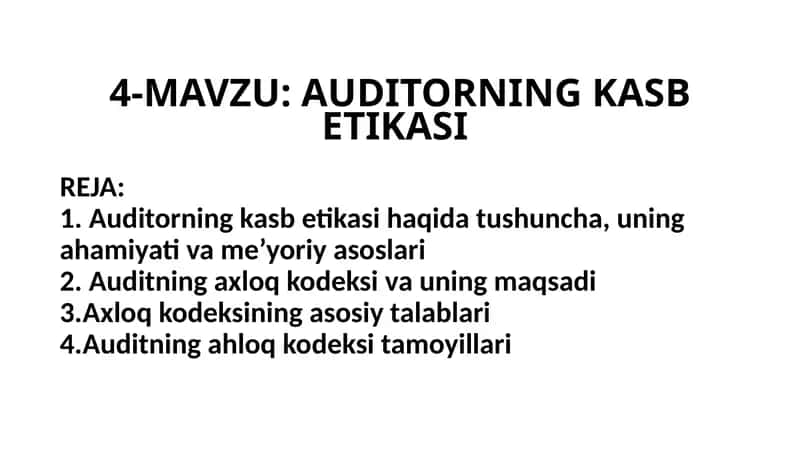 AUDITORNING KASB ETIKASI