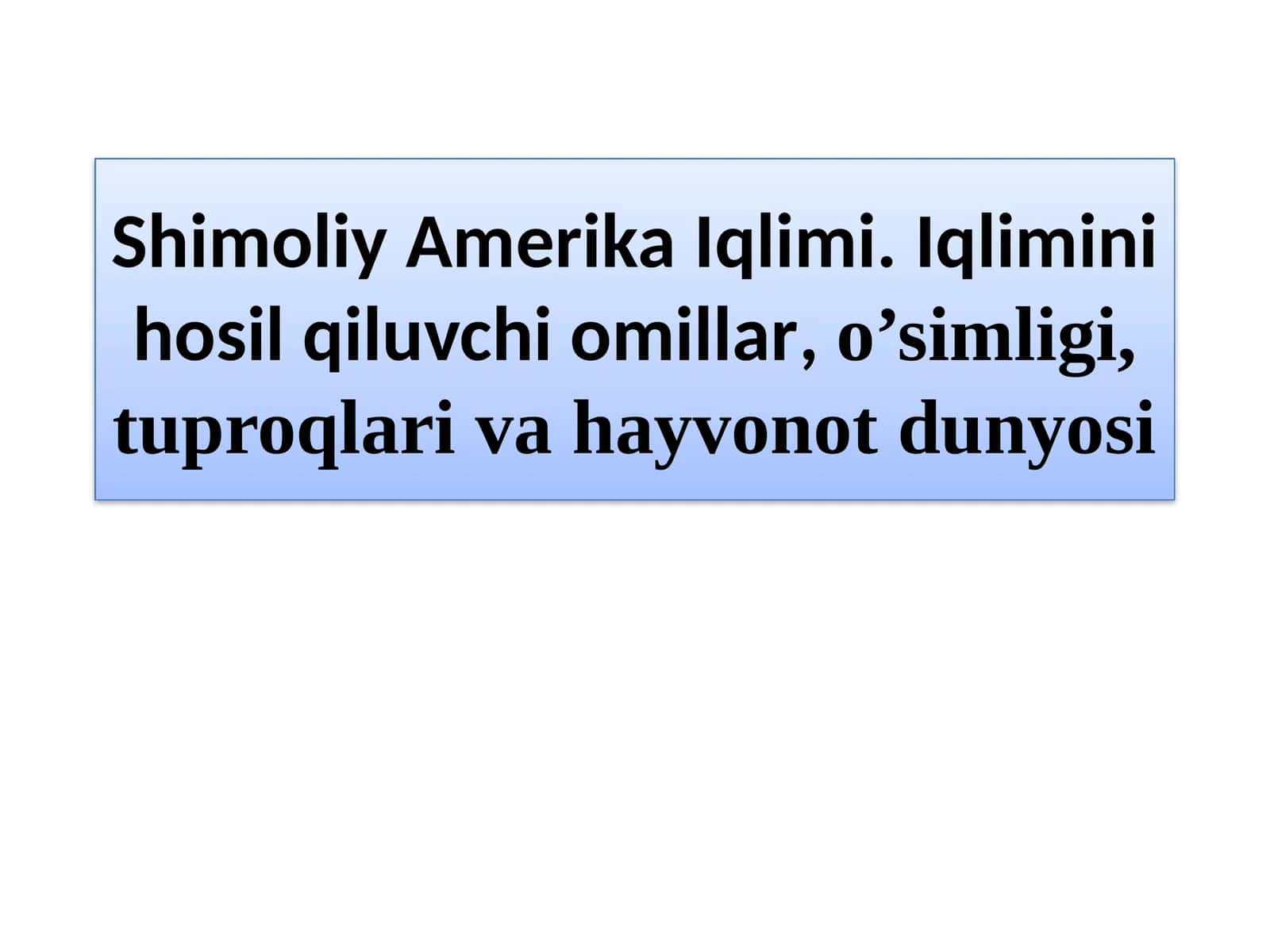 Shimoliy Amerika Iqlimi