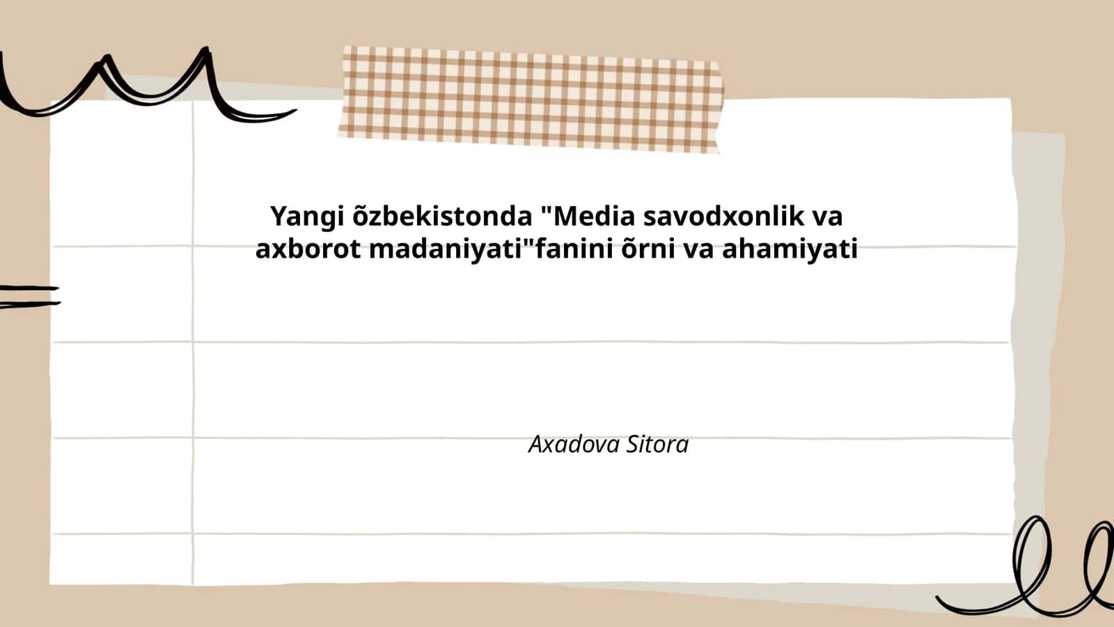 Media savodxonlik va axborot madaniyati