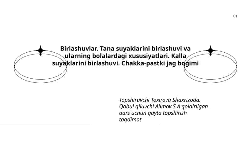 Tana suyaklarini birlashuvi va ularning bolalardagi xususiyatlari