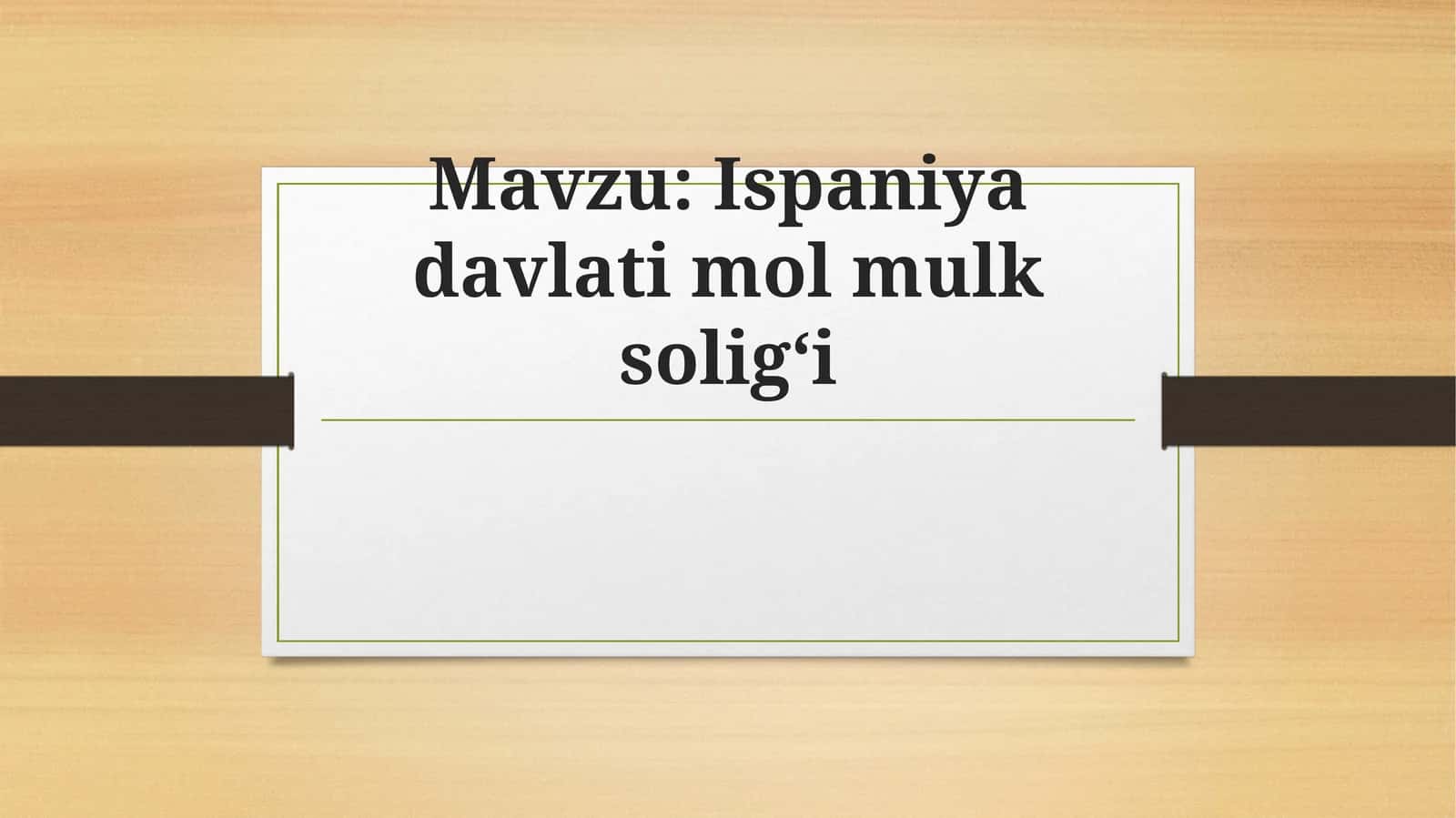 Ispaniya davlati mol mulk soligʻi