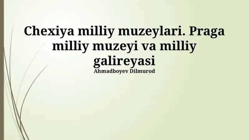 Chexiya milliy muzeylari. Praga milliy muzeyi va milliy galereyasi