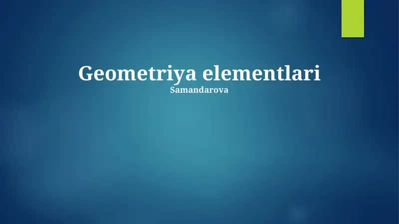 Geometriya elementlari