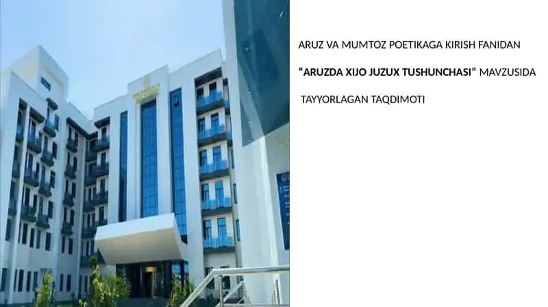 ARUZDA XIJO JUZUX TUSHUNCHASI