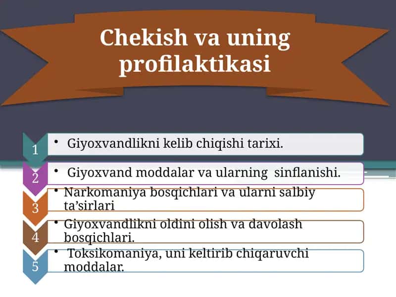 Chekish va unin gprofilaktikasi