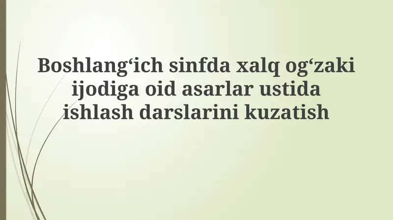 Folklor darslari