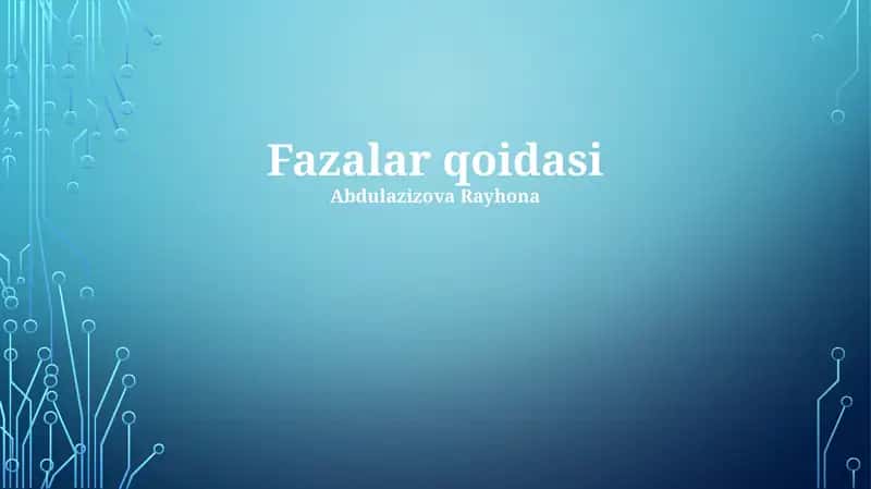 Fazalar qoidasi