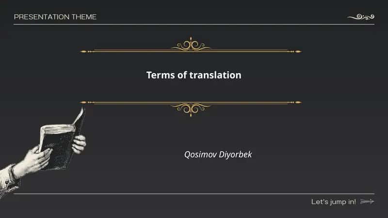 Terms of translation