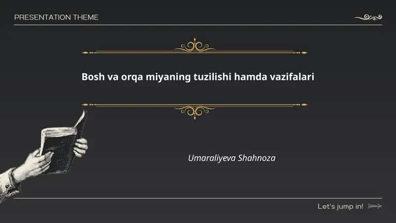 Bosh va orqa miyaning tuzilishi hamda vazifalari