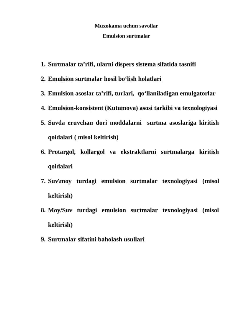 Emulsion surtmalar