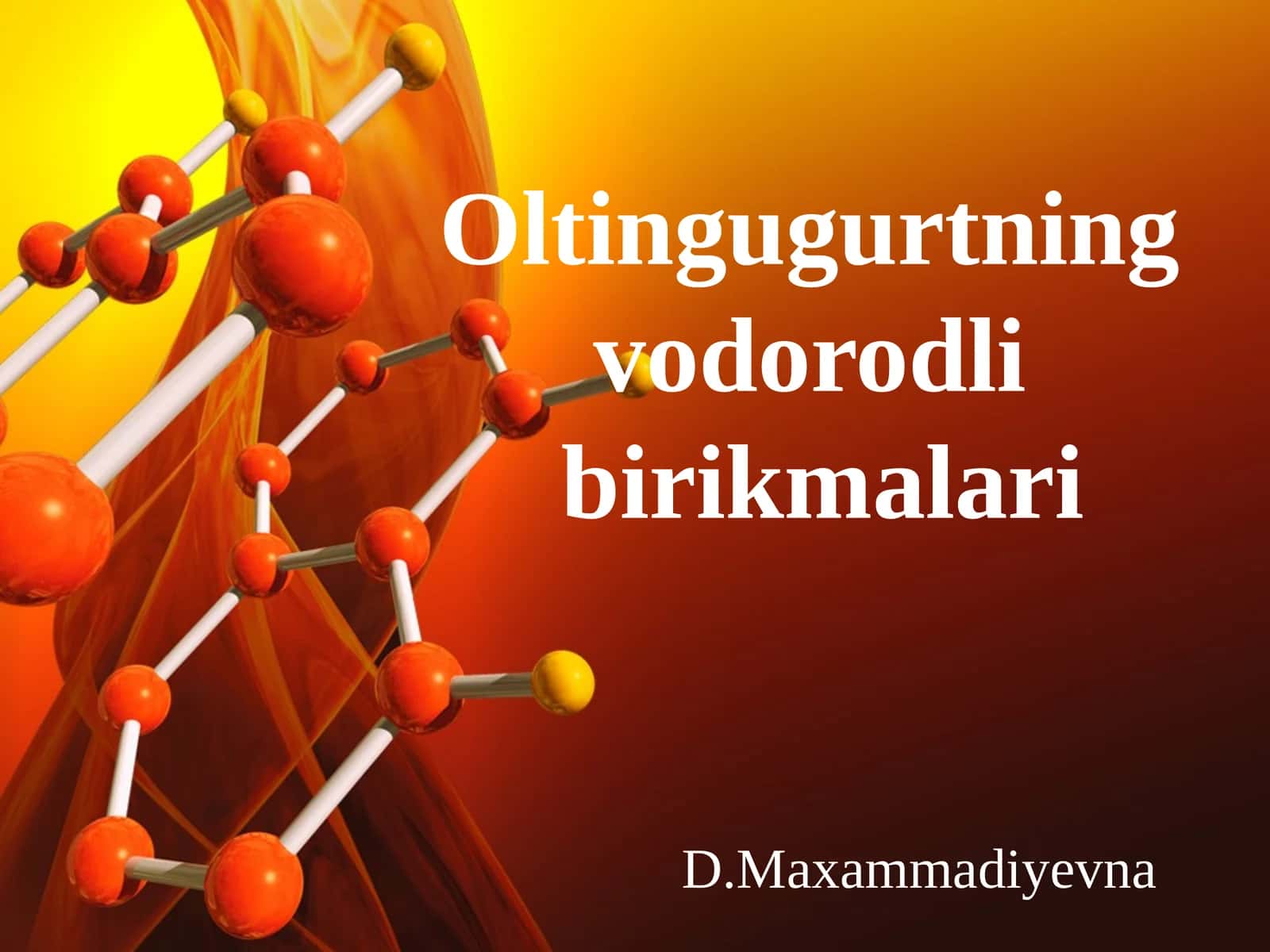 Oltingugurtning vodorodli birikmalari