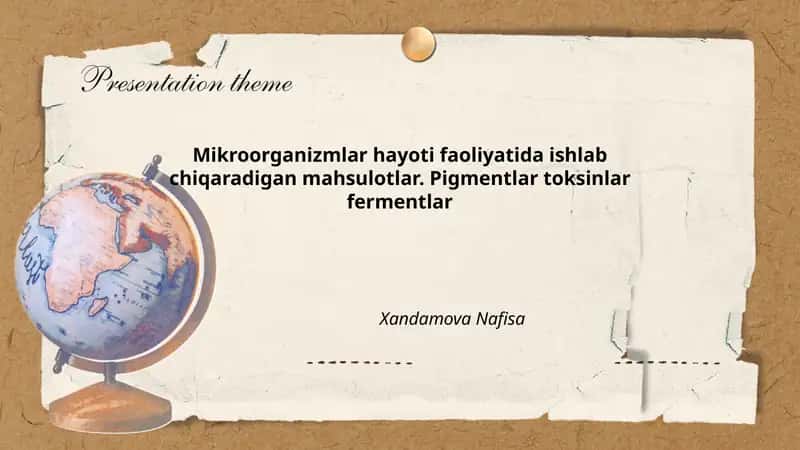 Mikroorganizmlar hayoti faoliyatida ishlab chiqaradigan mahsulotlar