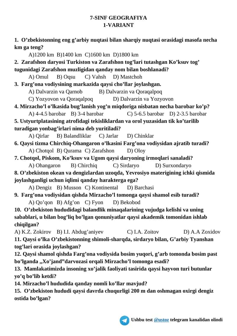 7-SINF GEOGRAFIYA