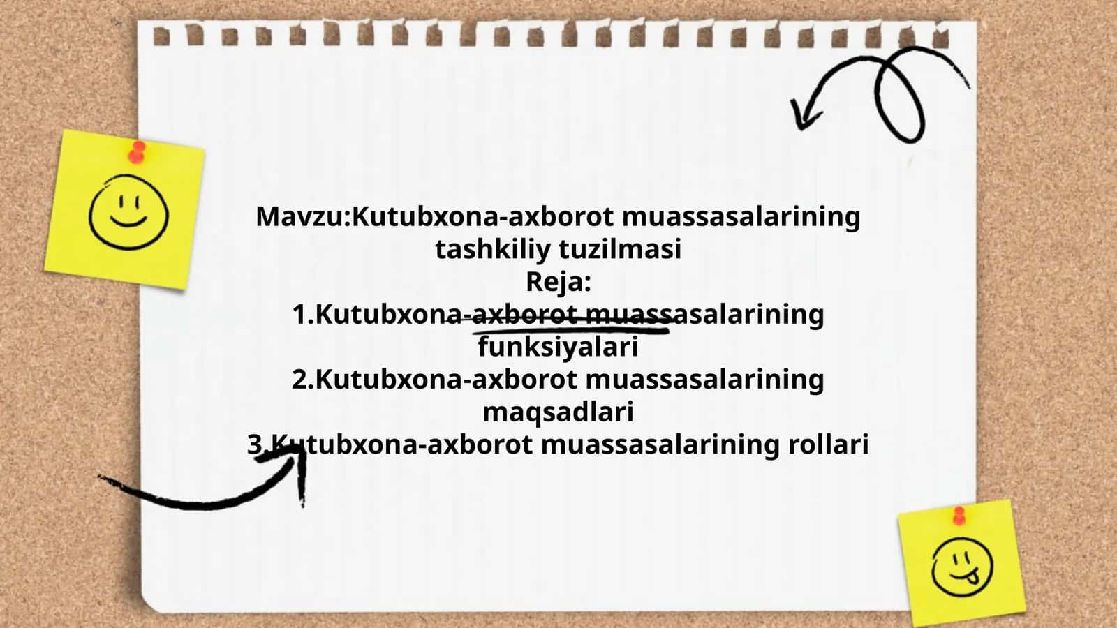 Kutubxona-axborot muassasalarining tashkiliy tuzilmasi