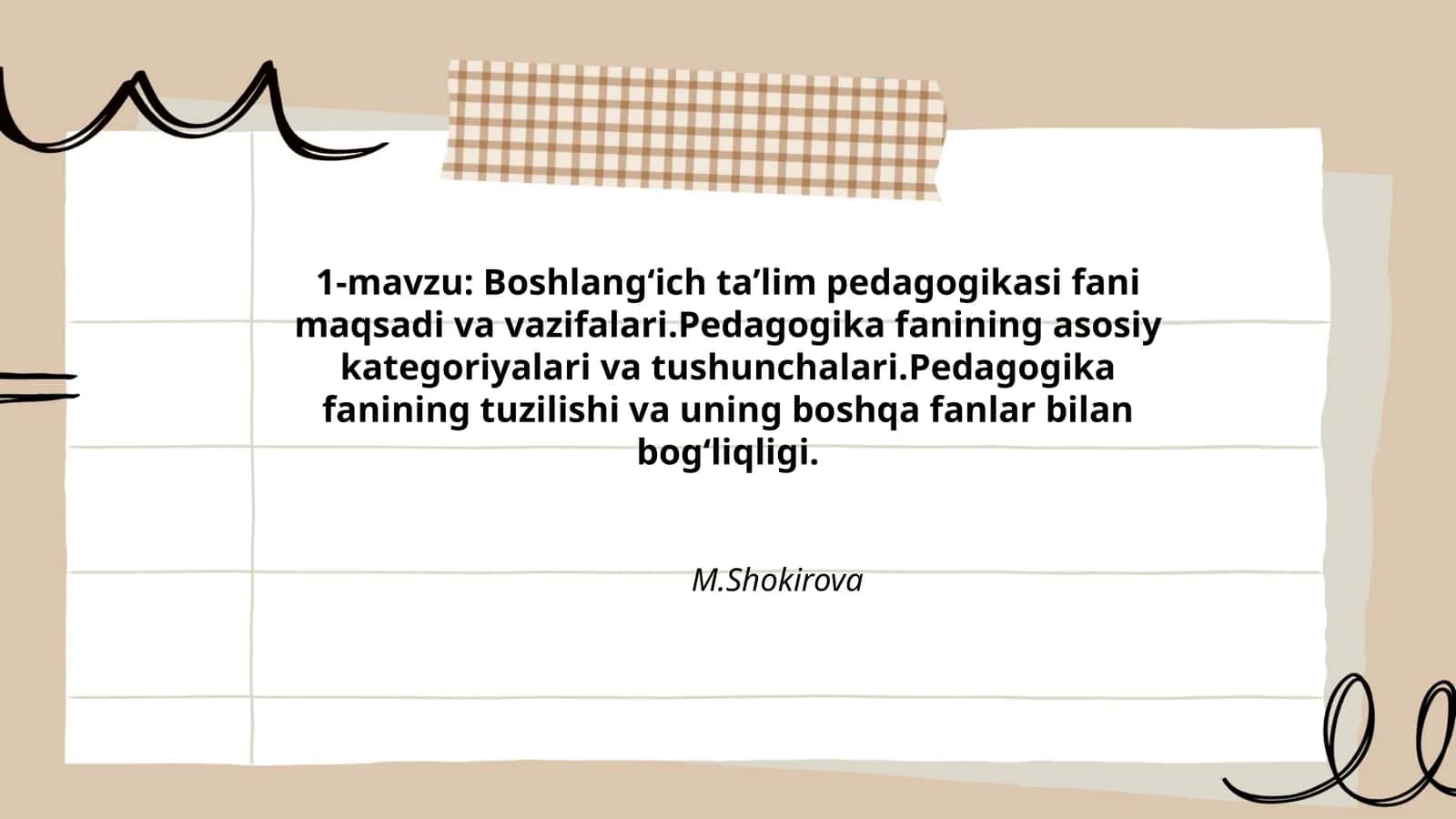 Boshlangʻich taʼlim pedagogikasi fani