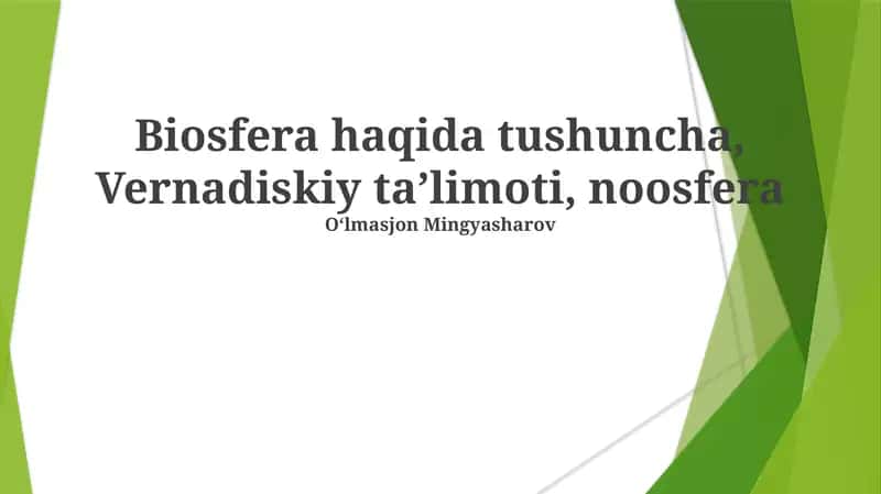 Biosfera haqida tushuncha, Vernadiskiy taʼlimoti, noosfera