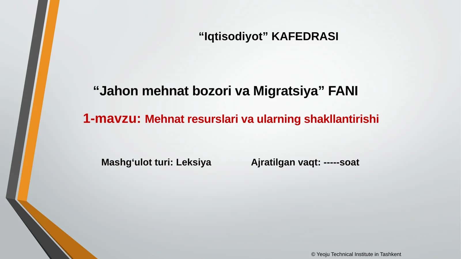 Mehnatresurslarivaularningshakllantirishi