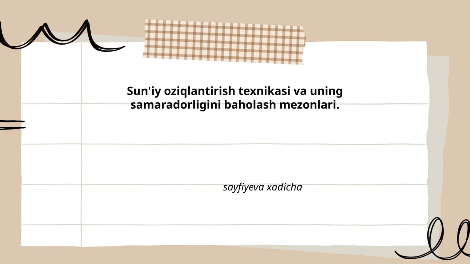 Sun'iy oziqlantirish texnikasi va uning samaradorligini baholash mezonlari