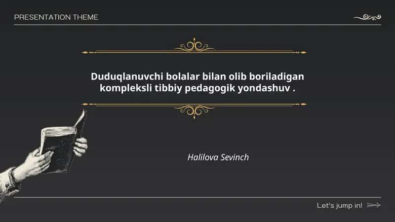 Duduqlanuvchi bolalar bilan olib boriladigan kompleksli tibbiy pedagogik yondashuv