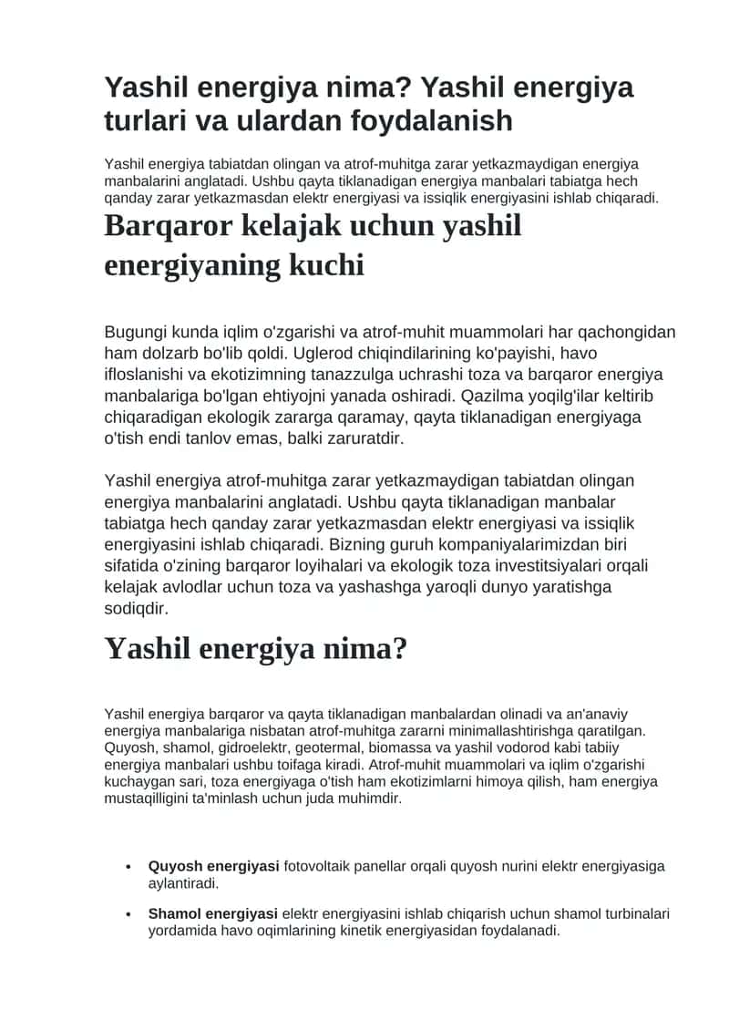 Yashil energiya