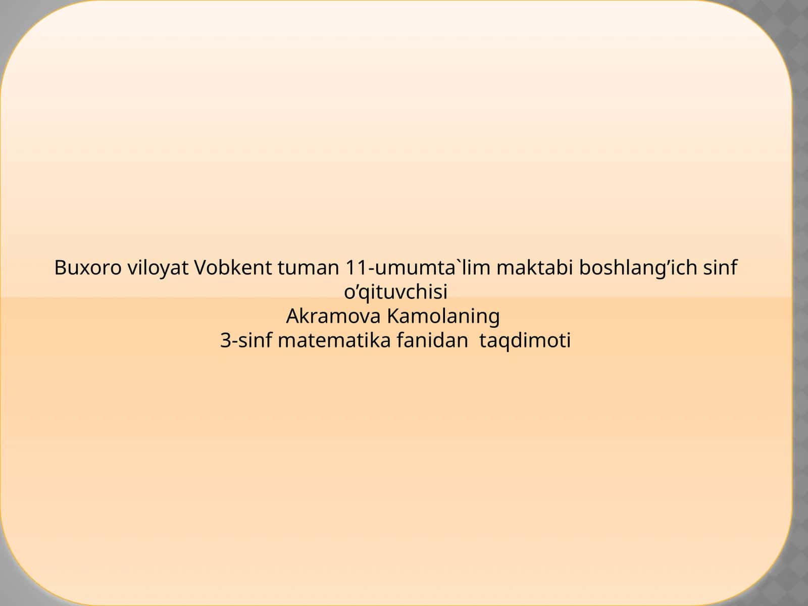 100 soni ishtirokidako‘paytirishvabo‘lish