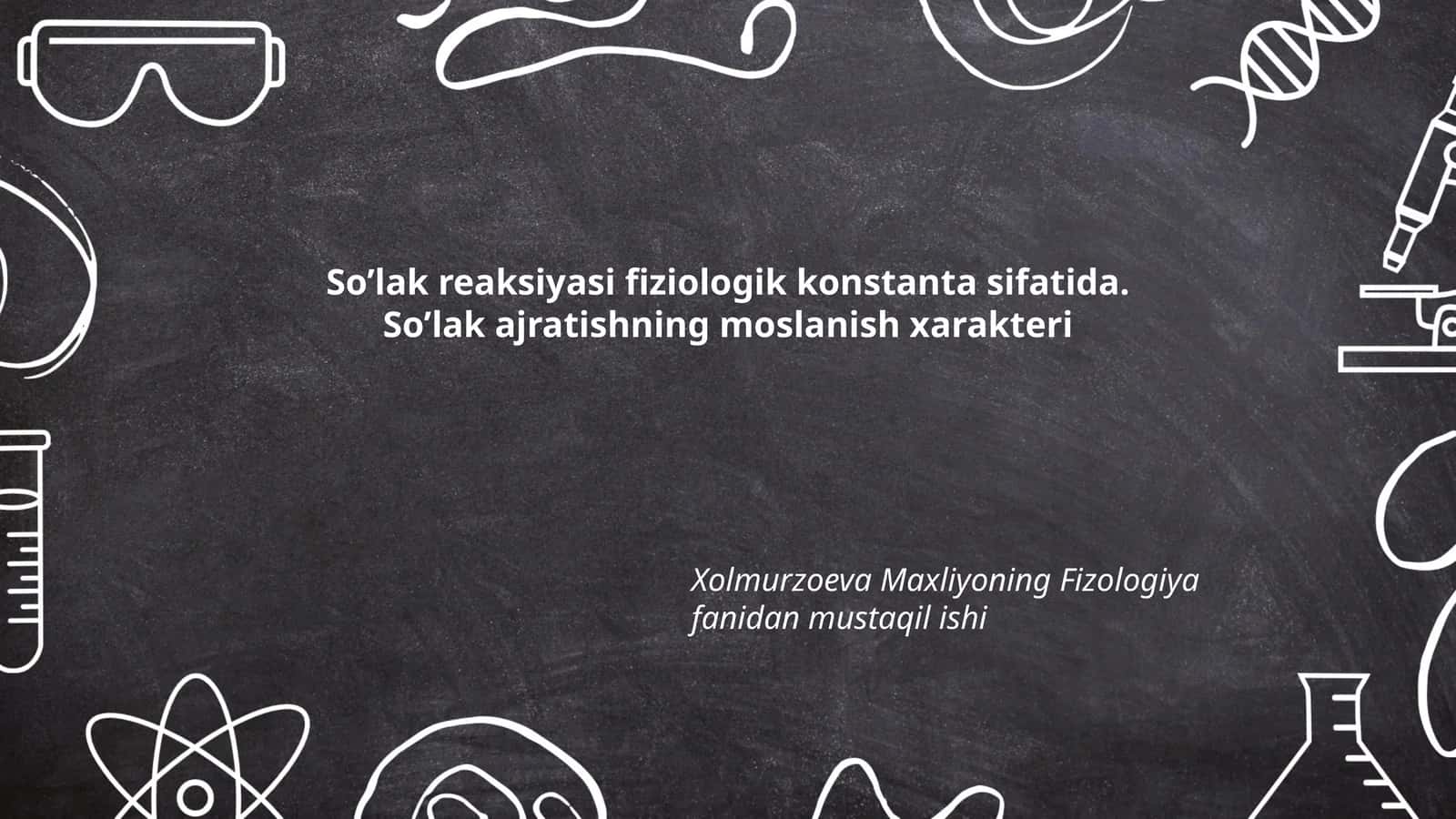 So’lak reaksiyasi fiziologik konstanta sifatida