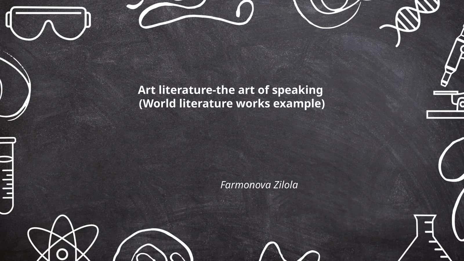 Art literature-the art of speaking