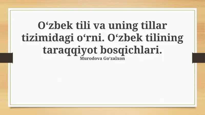 Oʻzbek tilining dialektlari va lahjalari