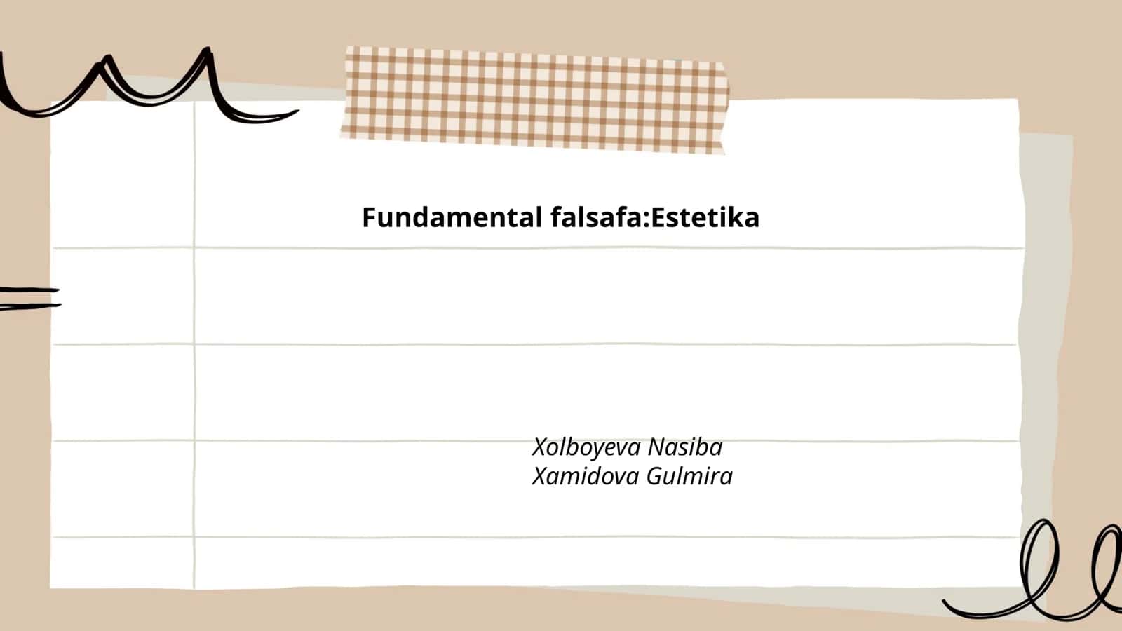 Fundamental falsafa:Estetika