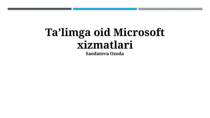 Microsoft Ta'lim Xizmatlari