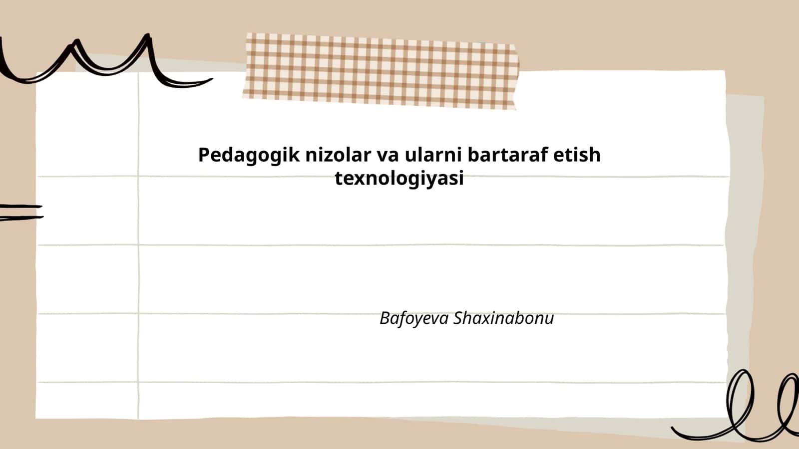 Pedagogik nizolar va ularni bartaraf etish texnologiyasi