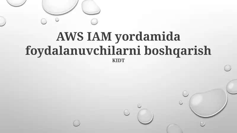 IAM asoslari va tushunchalari