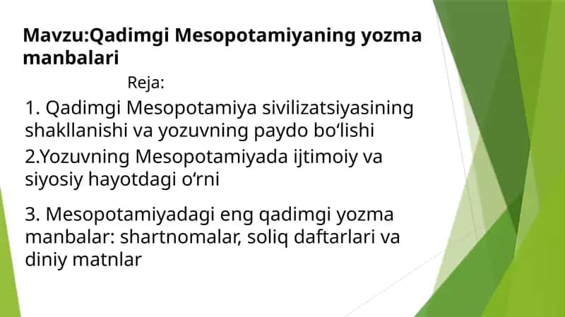 Qadimgi Mesopotamiyaning yozma manbalari