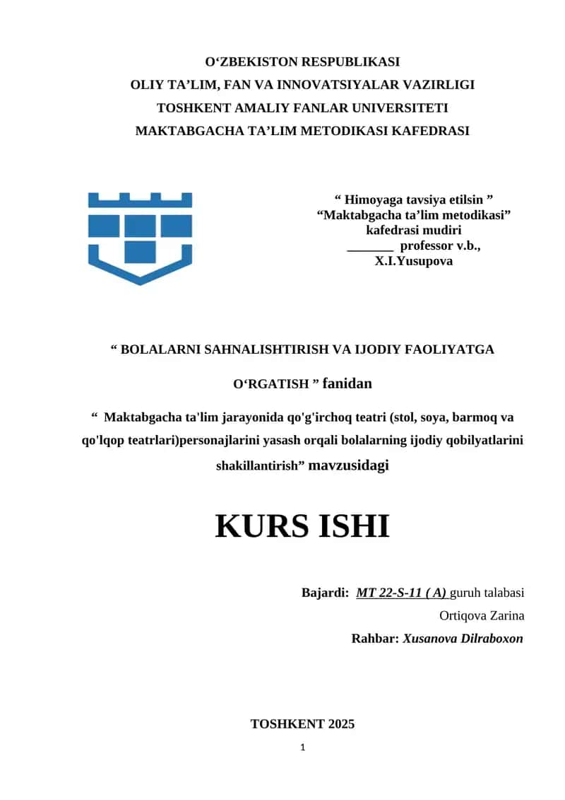 Maktabgacha ta'lim jarayonida qo'g'irchoq teatri (stol, soya, barmoq va qo'lqop teatrlari)personajlarini yasash orqali bolalarning ijodiy qobilyatlarini shakillantirish (2).docx