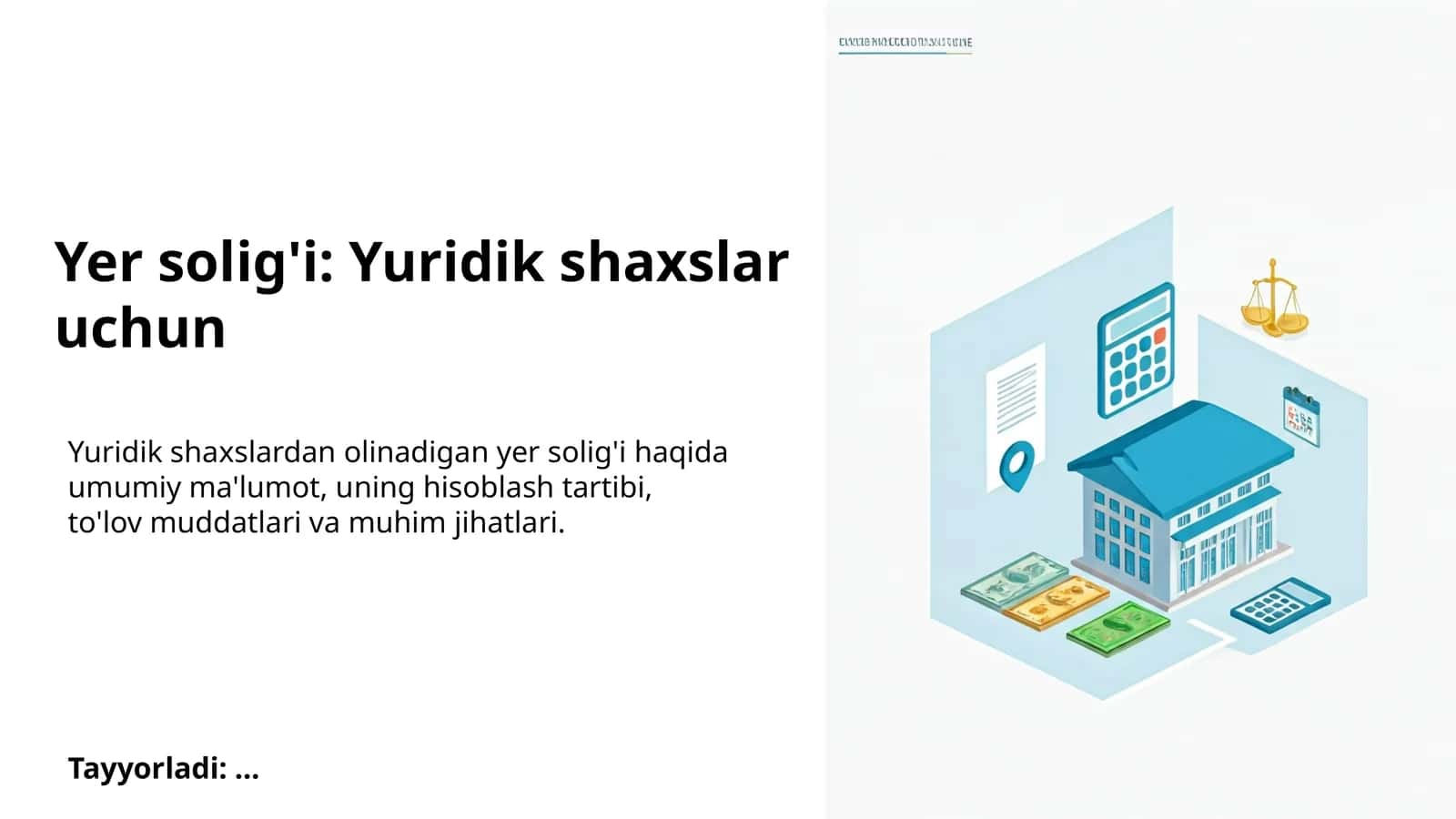 Yer solig'i: Yuridik shaxslar uchun