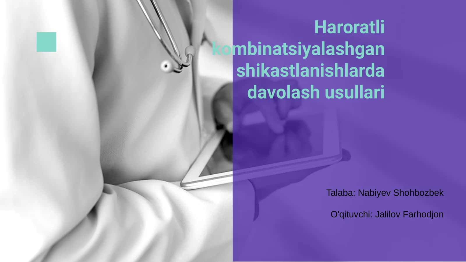 Haroratli kombinatsiyalashgan shikastlanishlarda davolash usullari
