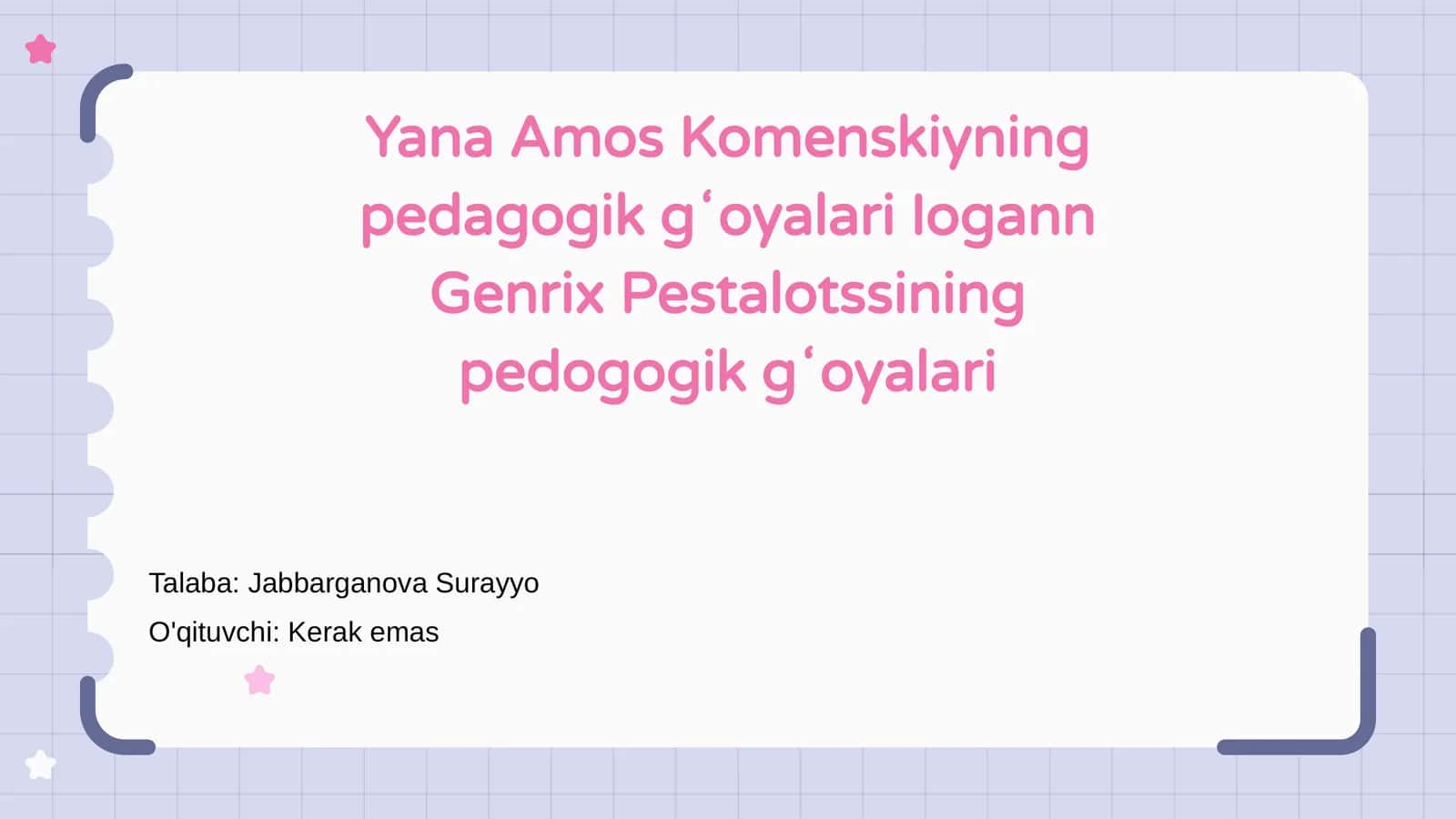 Yana Amos Komenskiyning pedagogik gʻoyalari