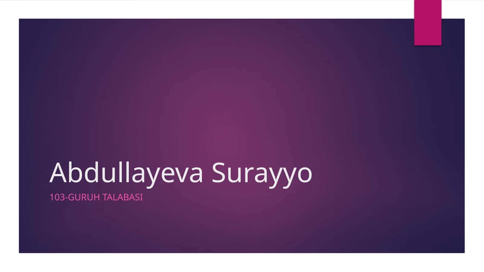 Abdullayeva Surayyo