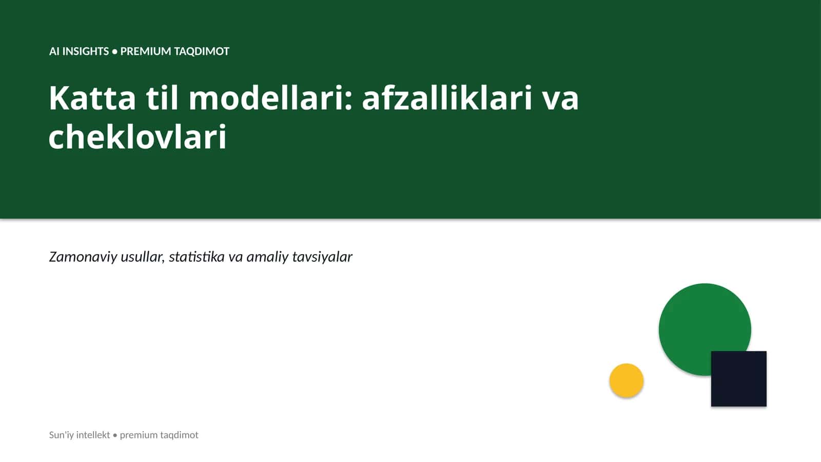 AI INSIGHTS • PREMIUM TAQDIMOT