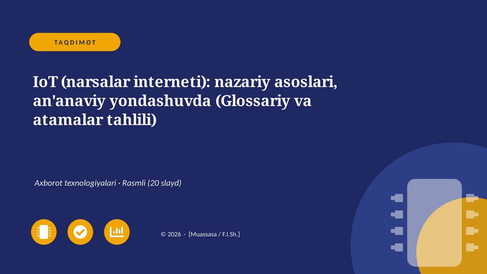 IoT (narsalar interneti): nazariy asoslari, an'anaviy yondashuvda